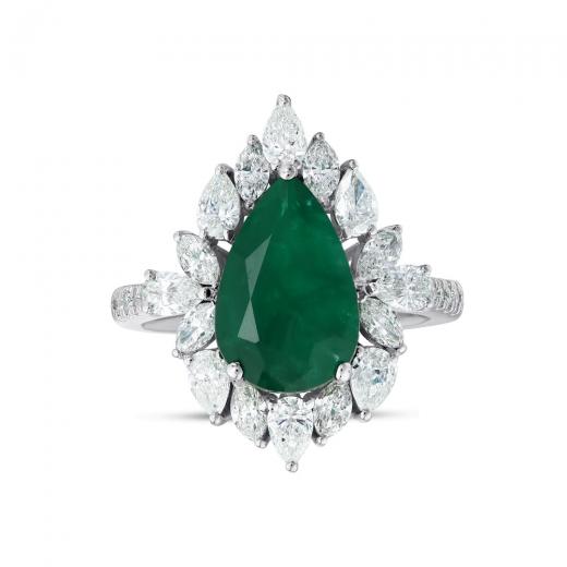 5,24 ct. Diamant-Natürlicher Smaragdring
